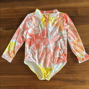 Carter's One Piece Swimwear Orange and Pink Long Sleeve